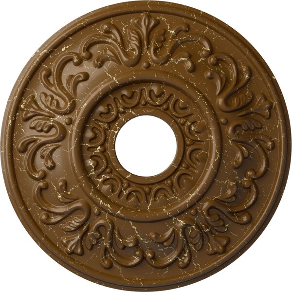 Ekena Millwork Valletta Ceiling Medallion (Canopies up to 3 1/2"), 18"OD x 3 1/2"ID x 1"P, Smokey Topaz Crackle CM18VLSTC - main